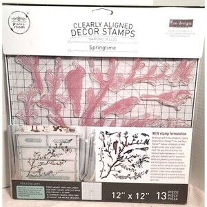 NEW Springtime Decor Stamp SET Redesign With Prima Birds Flowers Branches